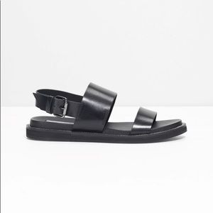 & Other Stories Raw Edge Leather Sandals